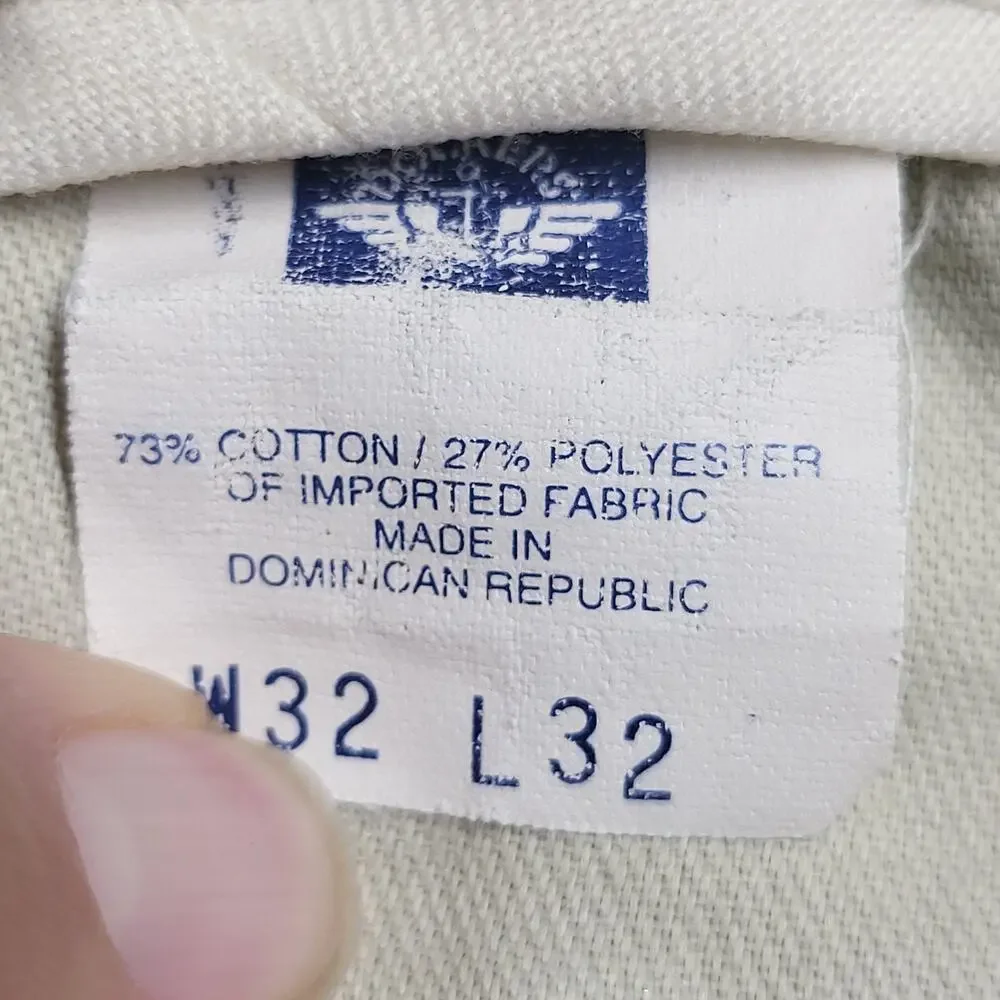 Vintage Dockers Pants Mens 32x32 Gray Corduroy Khakis Flat Front Straight Chino - Picture 4 of 12